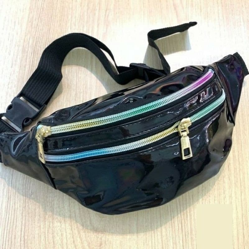 Pochete Bolsa Feminina Neon Metalizada Holográfica Ziper 017