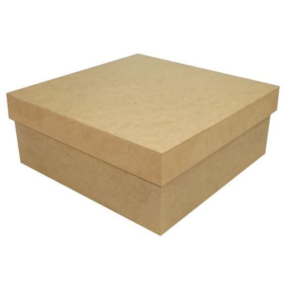 Caixa Quadrada Tampa Sapato 12x12x5 Mdf Madeira
