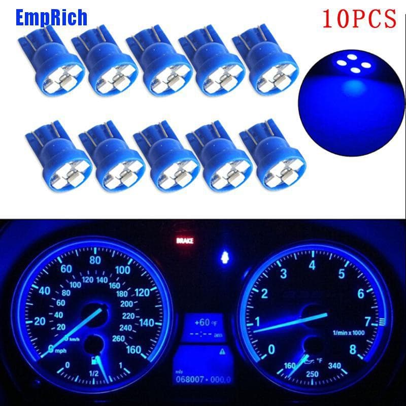 Prich ✹ 10pçs Painel De Instrumentos LED Azul Cunha T10 4-SMD W5W 194 2825 Medidor