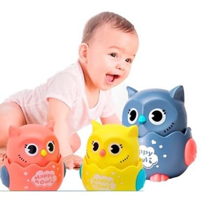 Brinquedo Divertido Coruja Corujinha Aperta E Anda P/ Bebês