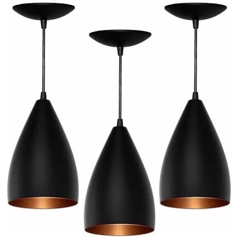Luminarias Bala Conjunto 3 Vegas  Preto Com a Textura Bronze Elegância e sofisticação