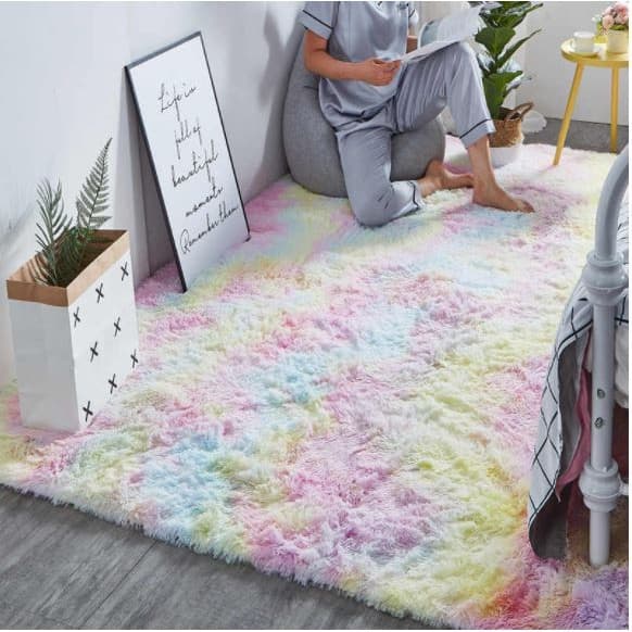 Tapete Decorativo Luxuoso Sala Grande Felpudo Peludo Shanggy  2,00 X 1,40 m