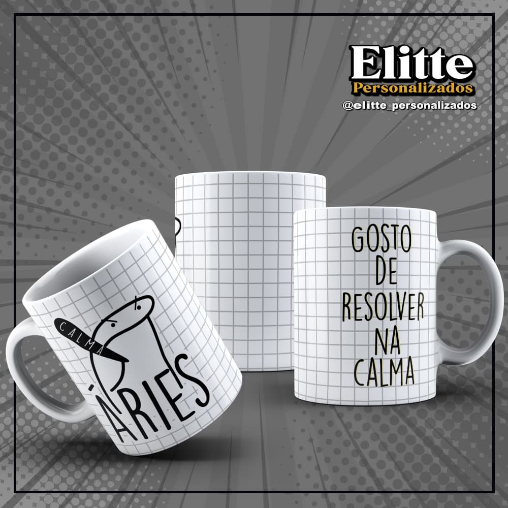 CANECA SIGNOS FLORK HOROSCOPO  PERSONALIZADOS - CANECA CERÂMICA BRANCA PERSONALIZADA