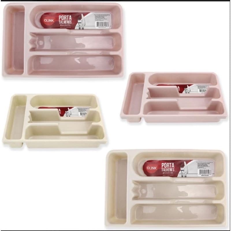 Organizador Porta Talheres Clink Plástico 4 divisórias(sem tampa )