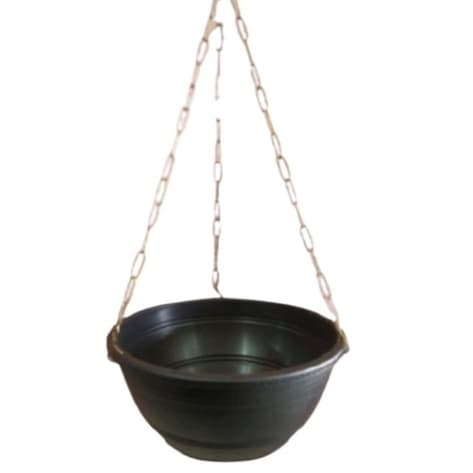 4 Vasos cuia pretos p/ Samambaias/rosa deserto, grande 31cm c/ corrente aço grossa 60cm