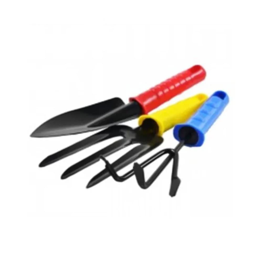 Kit para Jardim 3 Peças Pazinha, Garfo e Rastelo Colorido