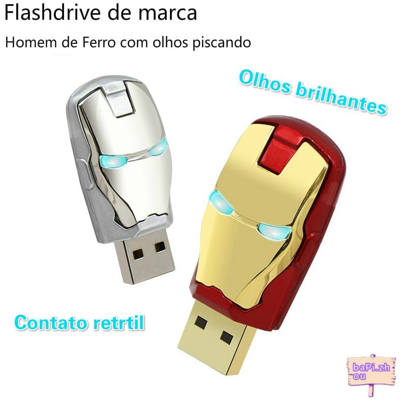 Iron Man pendrive Glowing Alliance Cartoon USB Flash Drive criativo pendrive 4gb 8gb 16gb 32gb 64gb Presente requintado da Marvel