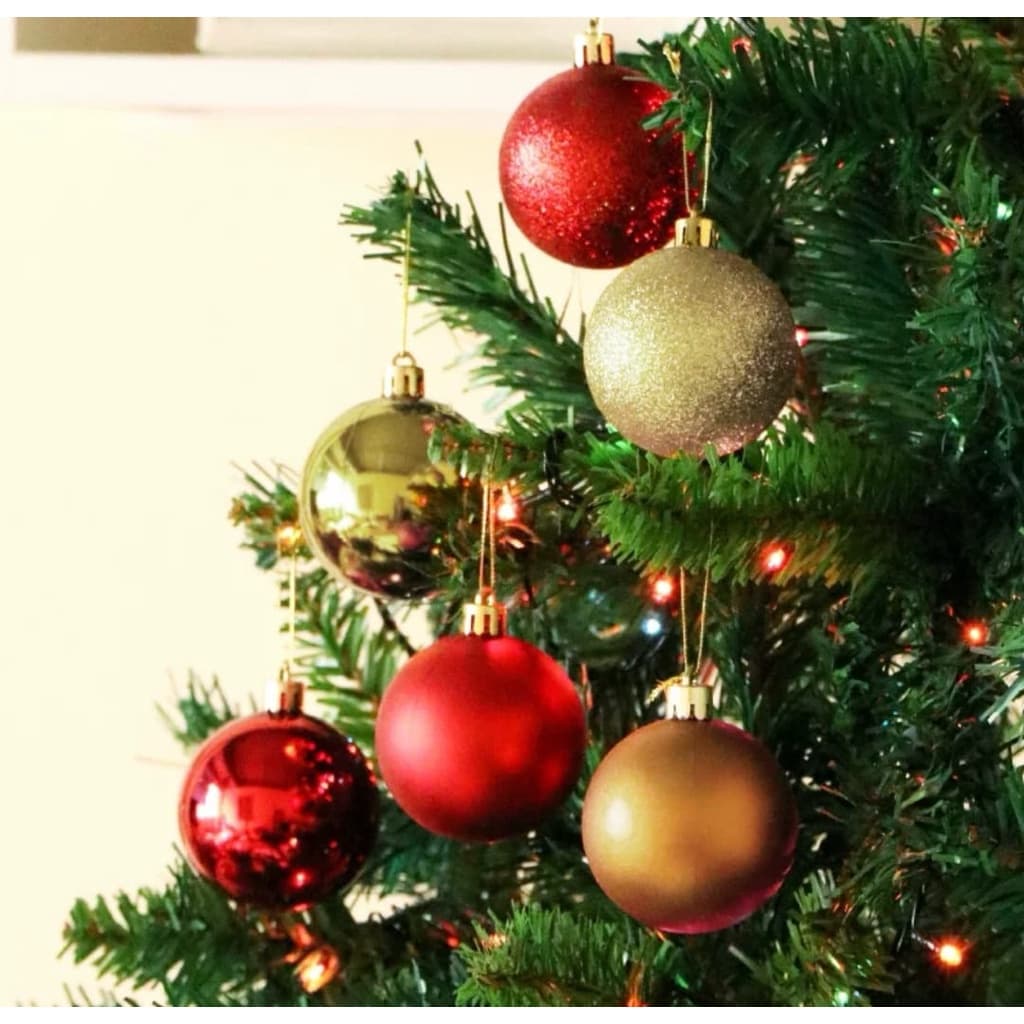 Bolas Enfeite De Árvore e Natal 3cm /4cm/5cm/6cm Bolinha Mista Lisa Fosca Glitter Para Decoração Natalina