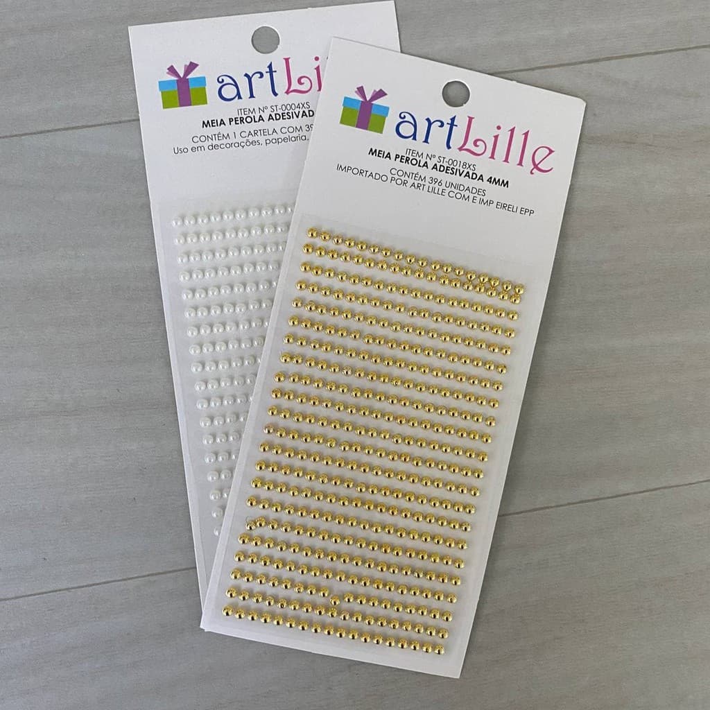 Meia Pérola Adesivada de 4mm - 396 unidades artesanato