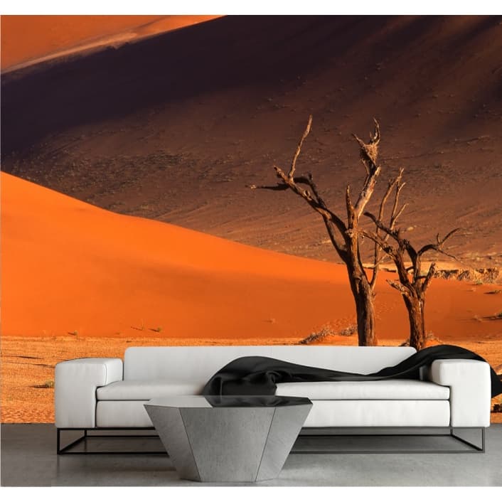 Papel De Parede Adesivo Deserto Árvore Dunas Completo Gg378