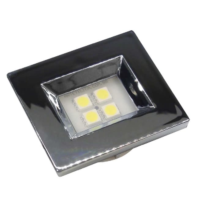 Luminária Retangular 4 Leds 6000K Cromada - Kit com 5 unidades - E514.C