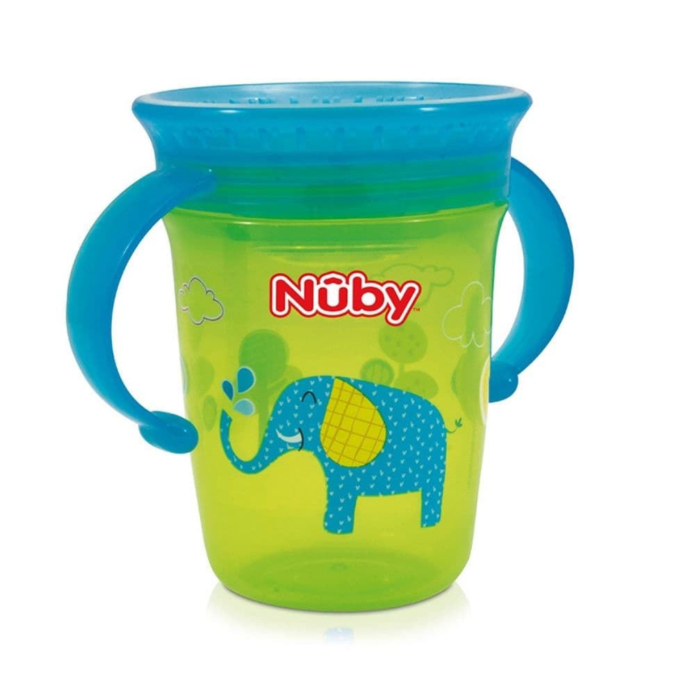 Copo Treinamento Infantil Bebe Verde 360 Grau 240 Ml Nb10410 Nuby