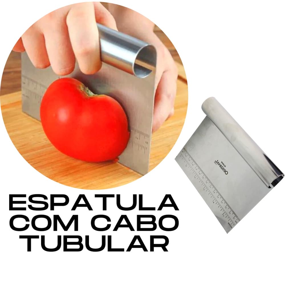 Espátula De Cozinha Raspadora Alisadora Em Inox Cabo Tubular