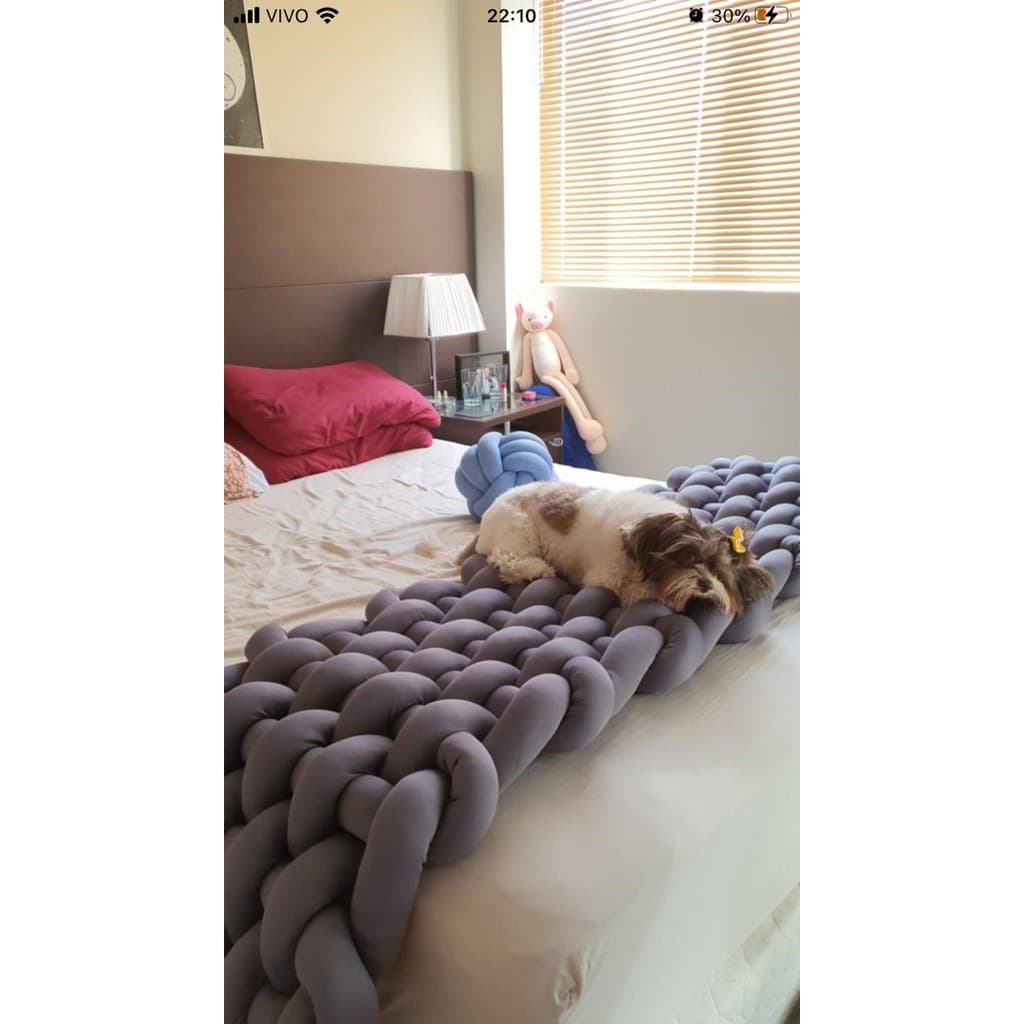 Peseira ou manta P/ Cama Queen Trançada Nó Escandinavo 2,50 metros