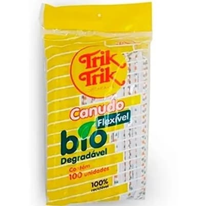 Caixa Canudo Biodegradável Flexível Trik Trik com 2000 unidades