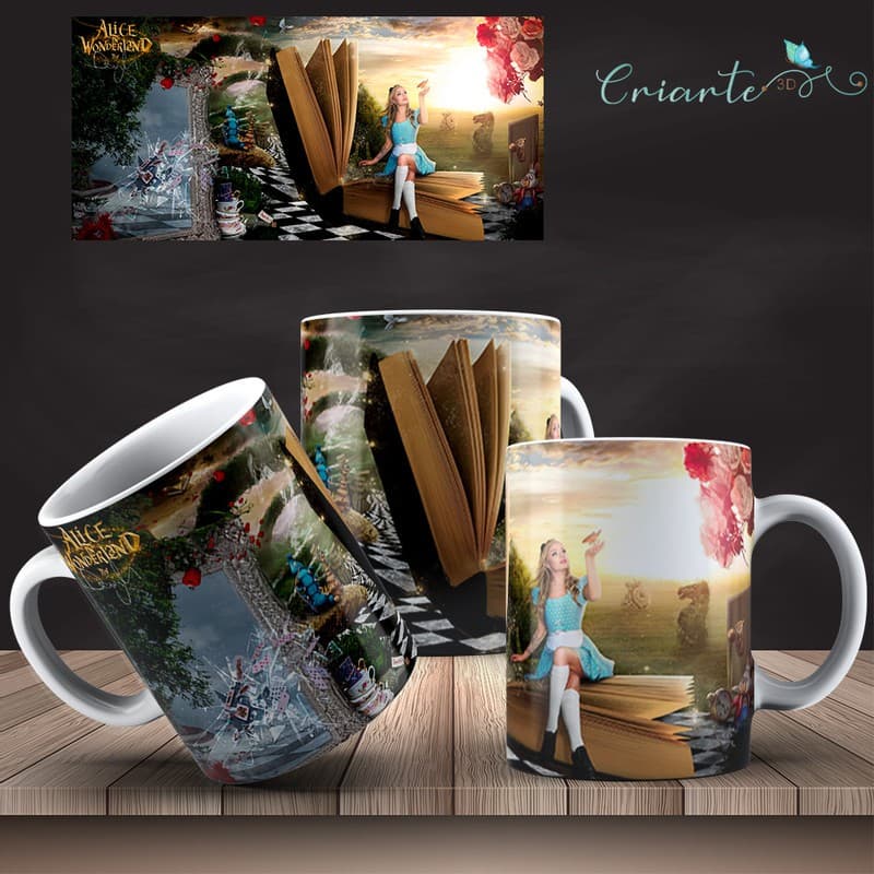 Caneca Porcelana Coleção Alice no País das Maravilhas  #08