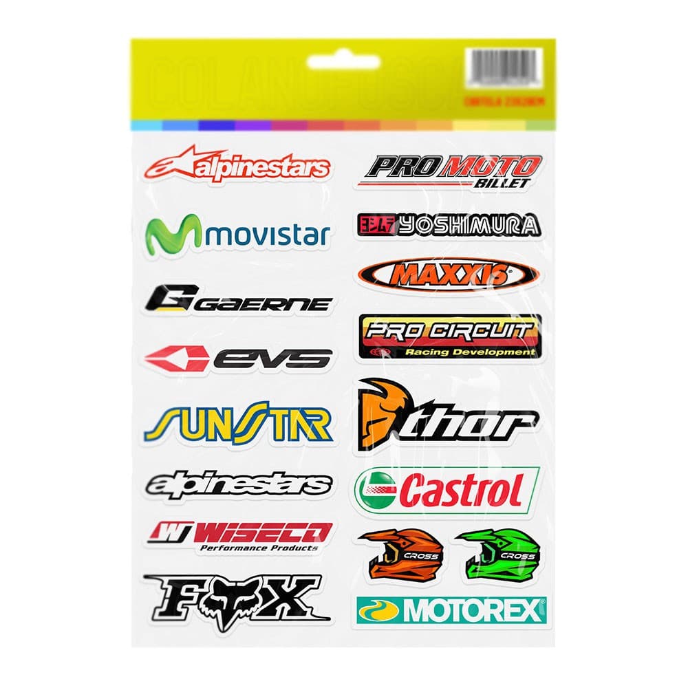 Super Cartela De Adesivos Moto Motocross M2