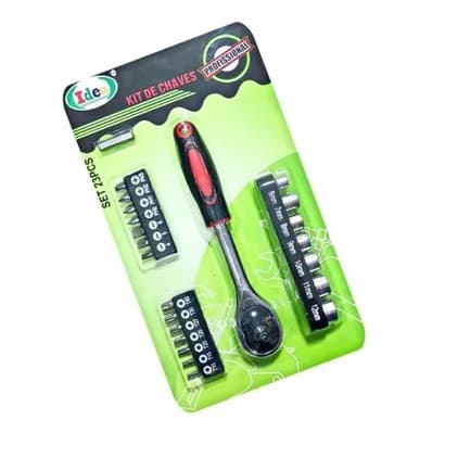 Jogo Chave Catraca 1/4 Sextavado + Bits Jogo 23 Peças 4799