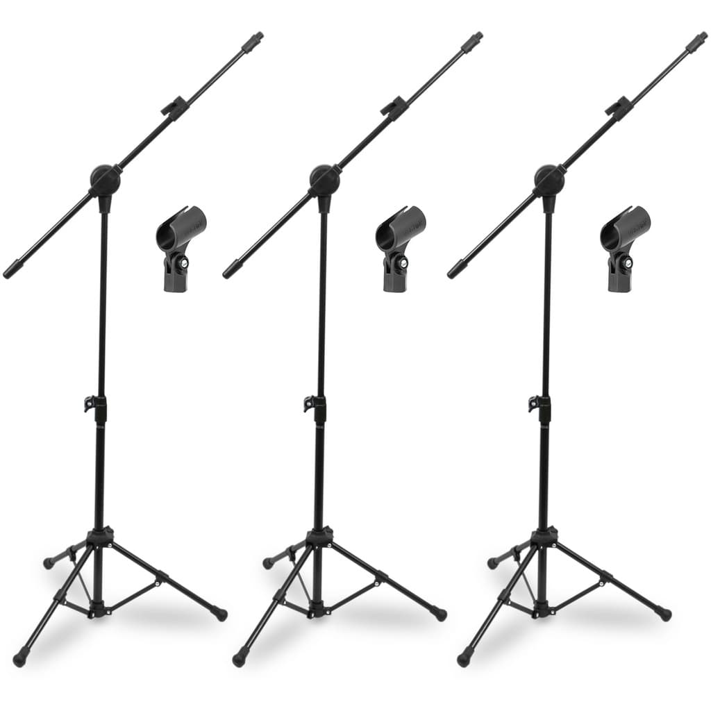 3 pedestais convencionais Arcano p/ microfone PMV-100-Pac