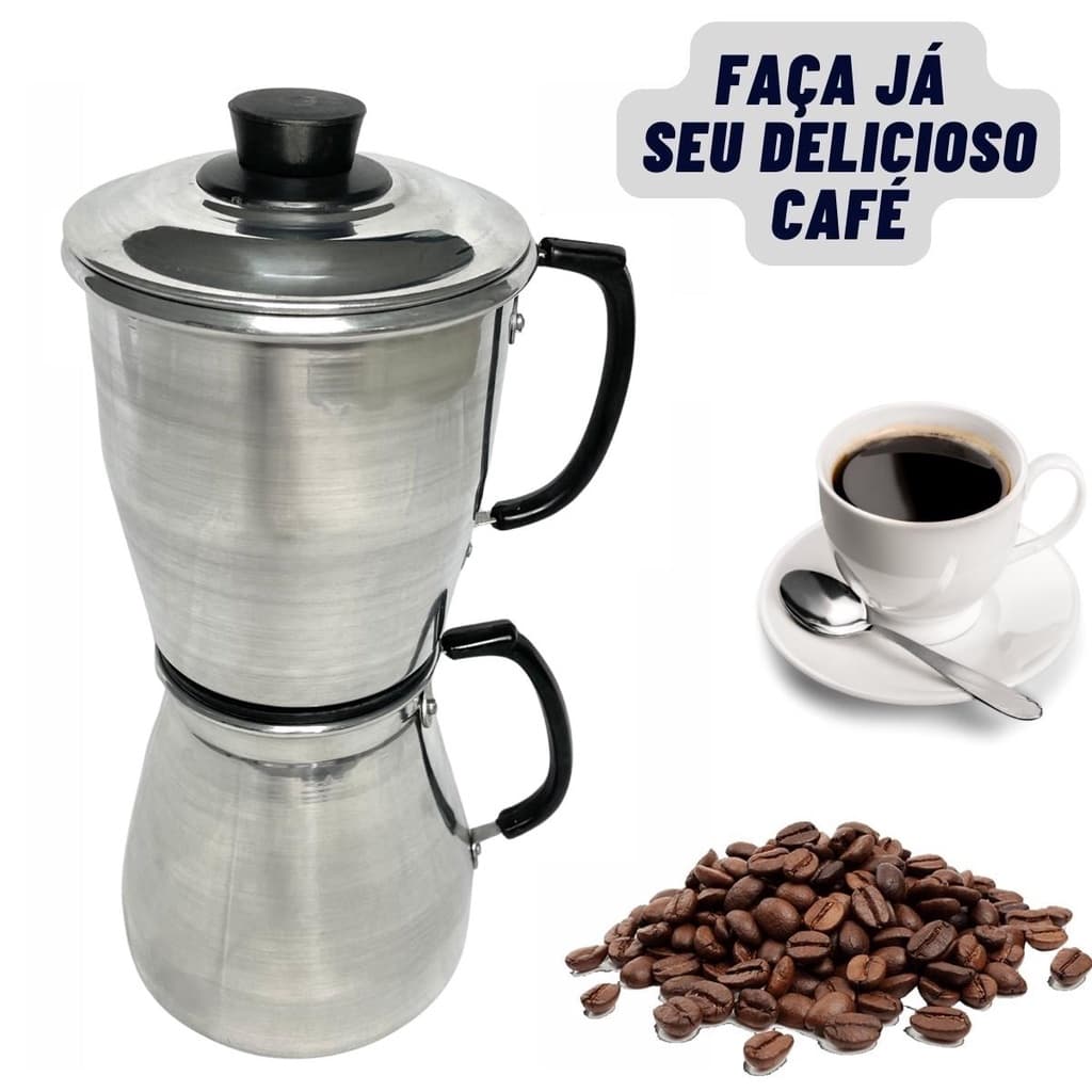 Cafeteira Alumínio Econômica Italiana Prática e Rápida Café Delicioso 1,4L