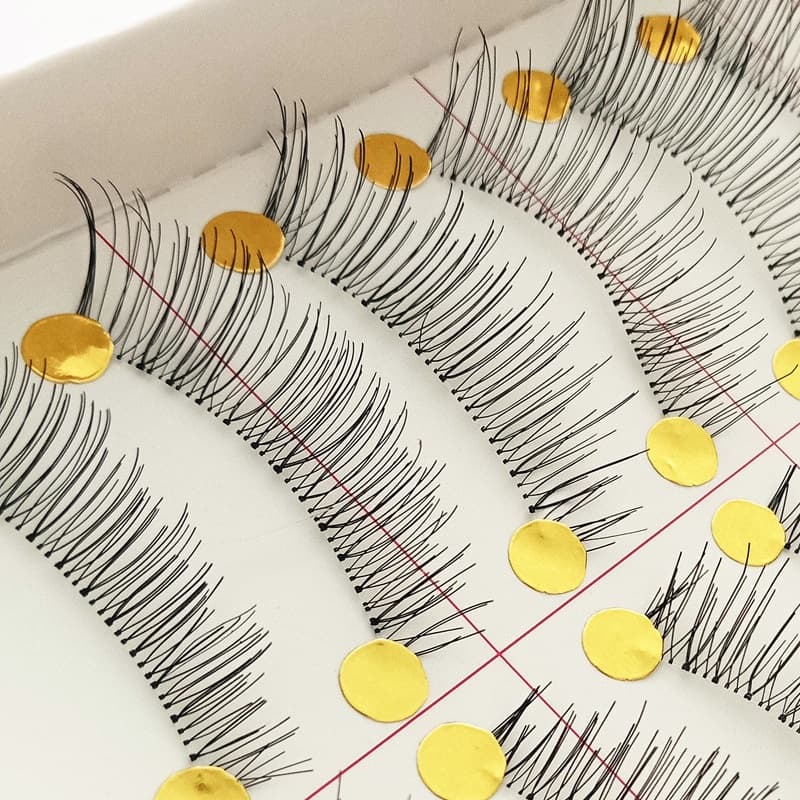 218 Cílios Feitos À Mão (Haste Transparente) Falsos 10 Pares