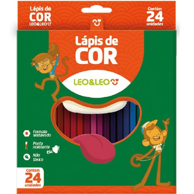 Lapis de Cor Sextavado - 12 - 24 - 36 Cores - Leonora