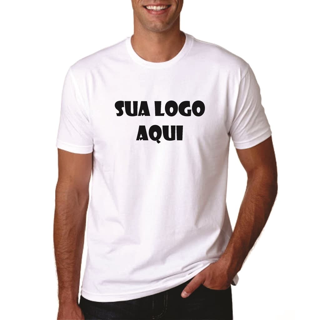 Camiseta  Plus Size Personalizada Branca Com Sua Estampa Ou Logo Plus Size exg - exg2 - exg3