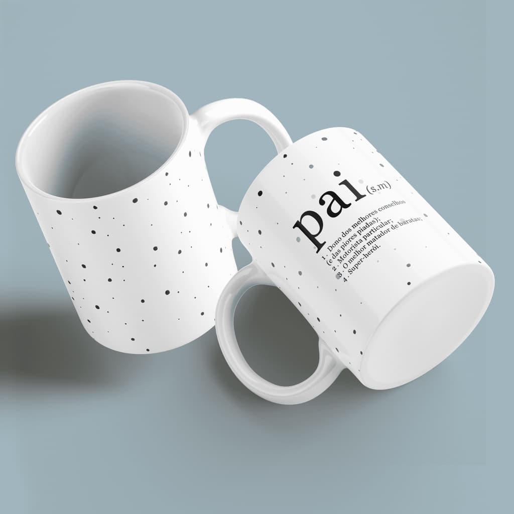 Caneca Dia dos Pais Personalizada de Porcelana para Presente Xícara Feliz