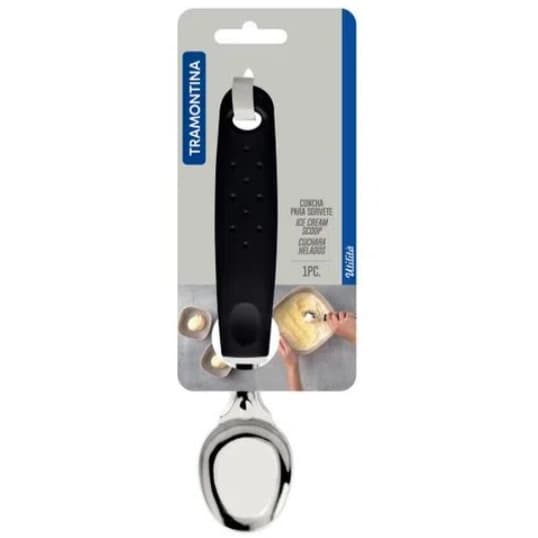 Concha Para Sorvete Utilitá Preto Em Aço Inox Tramontina 25607100