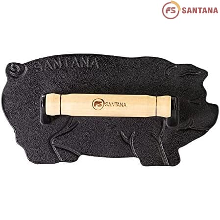 Prensador Amassador Para Bifes Hamburguer Porquinho Ferro Fundido 23x12cm - Fundição Santana