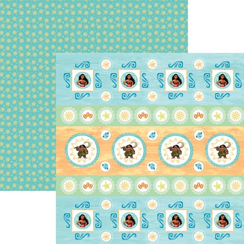 Papel Scrapbook Dupla Face Moana 1 Forminhas e Toppers