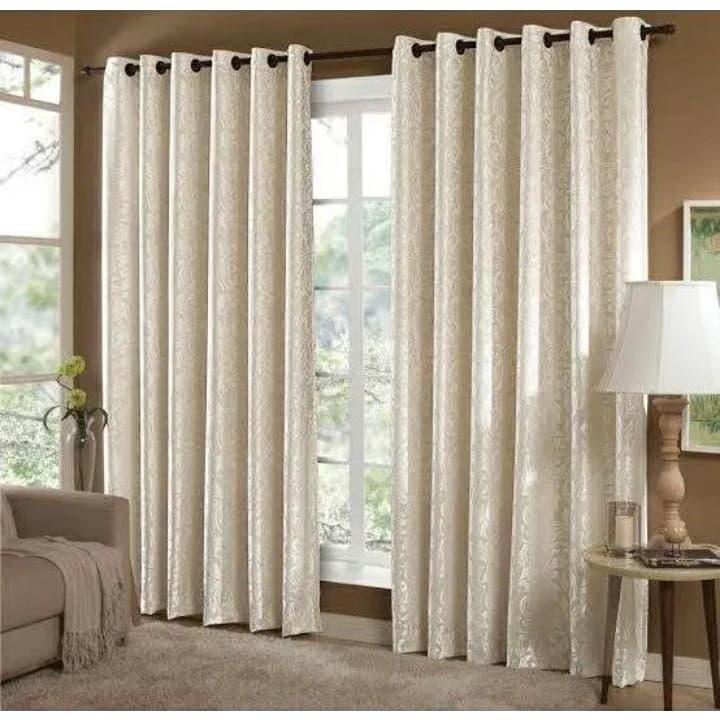 Cortina Cetim Jacquard Tecido Brilhoso para  Sala e Janela -  Casa Decoração Elegante