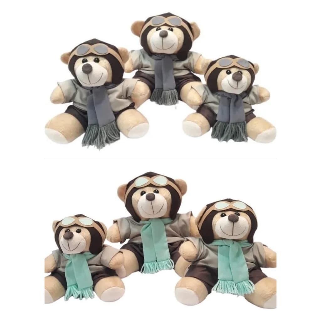 ursinhos aviador para quarto infantil trio de ursos nichos e decorações