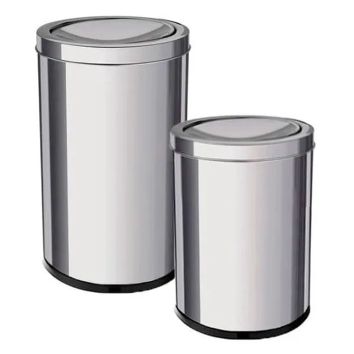 LIXEIRA EM AÇO INOX COM TAMPA BASCULANTE 9,1 E 6,3 LITROS MARTINAZZO