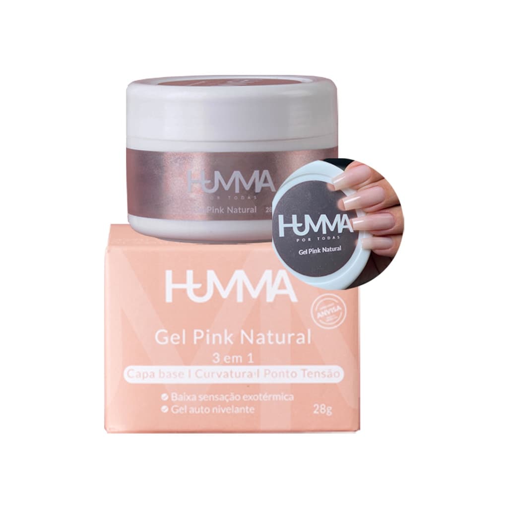 Gel Humma 28g Pink Natural 3 Em 1 - Lançamento