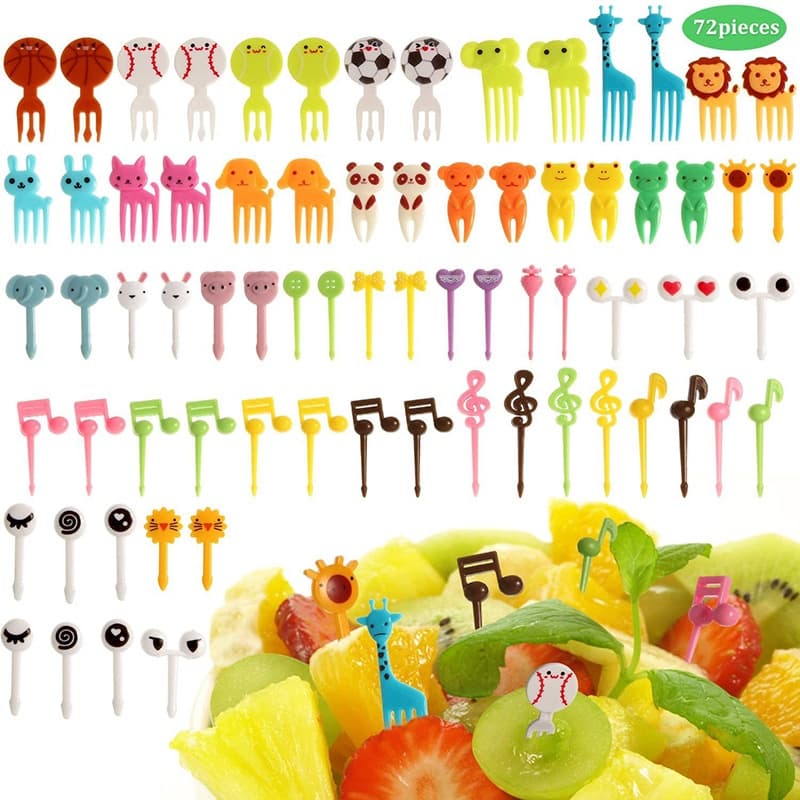 40-120pçs Mini Desenho Animado Fofo Para Crianças Lanche Bolo De Sobremesa Palito De Dentes Bento Almoço Decoração