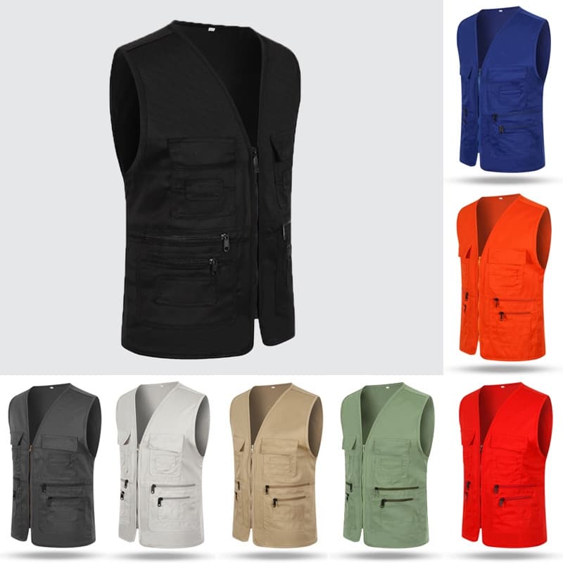 Colete De Caça Com Múltiplos Bolsos Para Homens Mosca Viagem De Verão Outono Esporte Ao Ar Livre Casaco De Cintura Quick-Dry