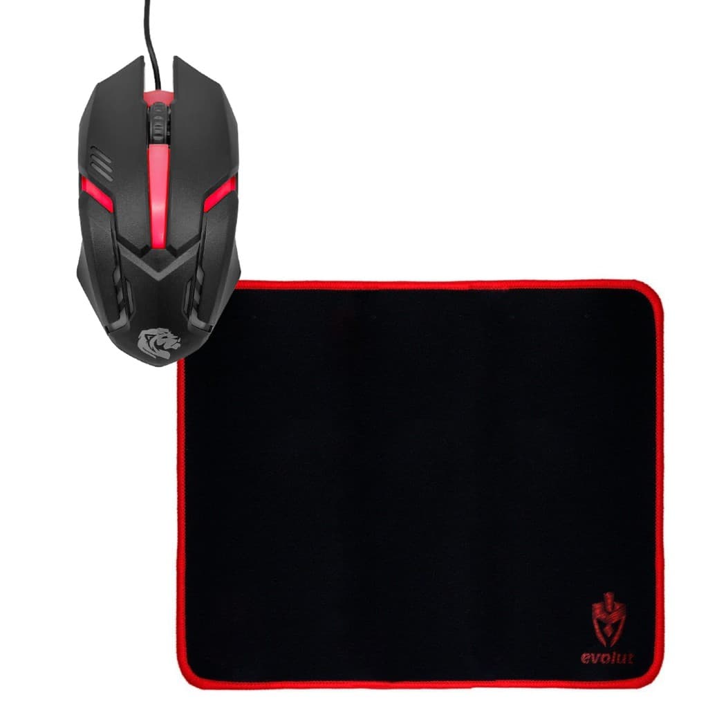 Kit Mouse Gamer Usb Pc Notebook + Mouse Pad Speed 25x21 Cm