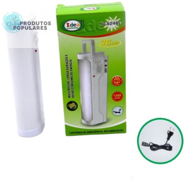 Lampada De Emergência 36 Led Recarregavel Forte 1200mah Baixo Consumo De Energia