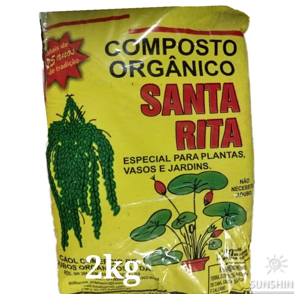Terra Preta 2kg Composto Orgânico Nutrientes para Jardim, Hortas, Plantas em Geral