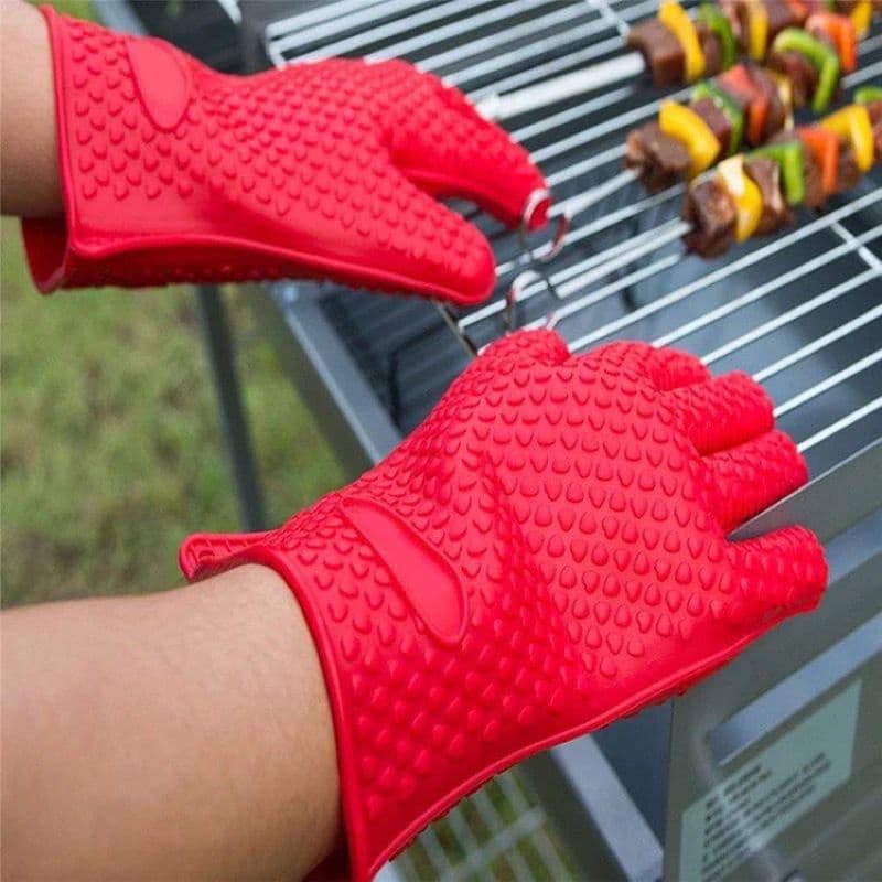 Luva Térmica De Cozinha Forno Fogão Silicone 5 Dedos Lavável anti calor até 230 Graus - 1 Unidade