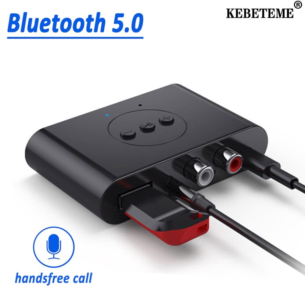 Receptor De Áudio Bluetooth 5.0 3.5 Mm RCA U-Disk Adaptador De Carro Sem Fio De Música Estéreo
