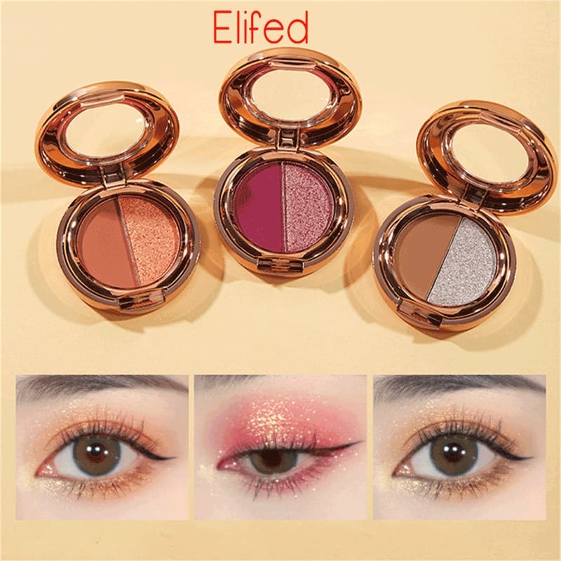 Paleta De Sombras De Dois Tons Tom Terra Perolado Fosco Glitter Sombra