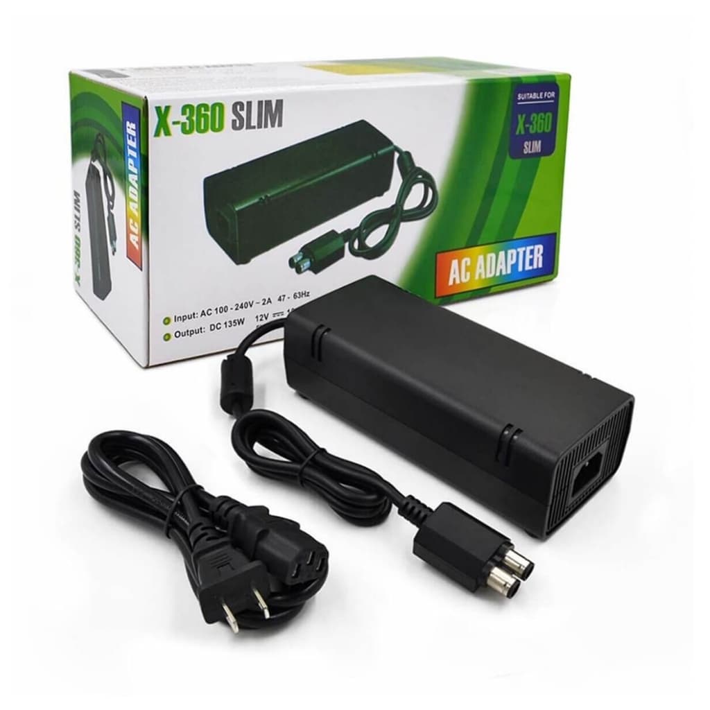 Fonte Xbox 360 Slim Video Game Bivolt 110-220v 2 Pinos
