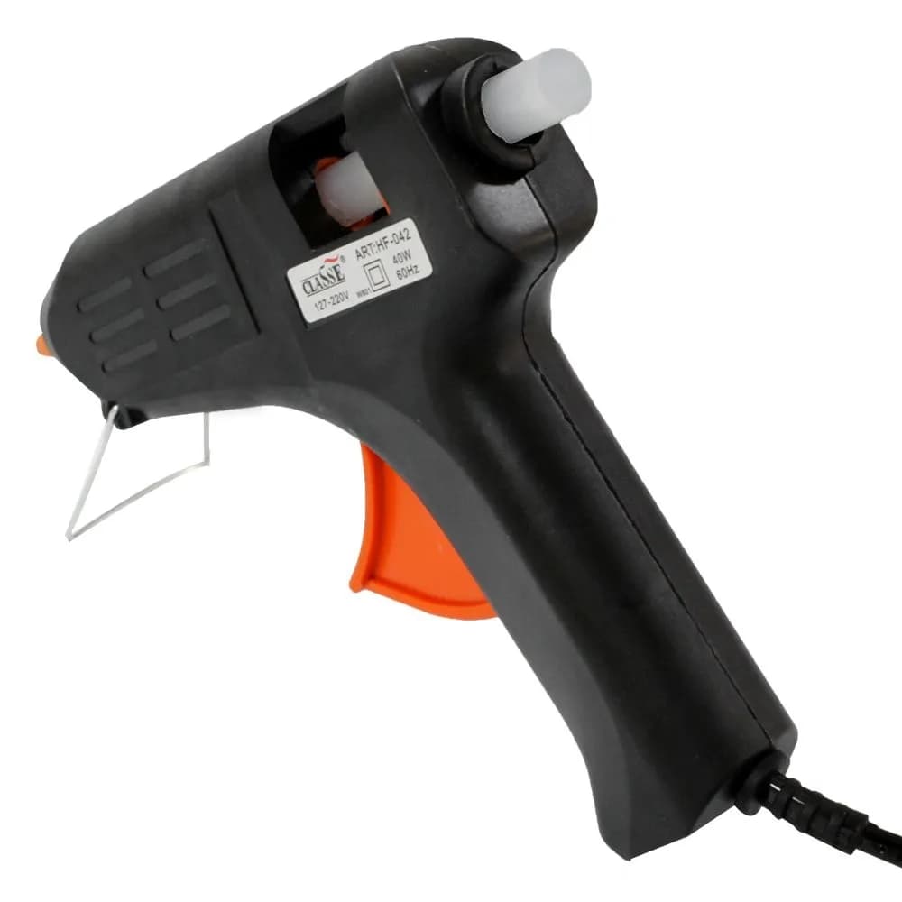 Pistola de cola quente média e 2 bastões de cola classe JL fina