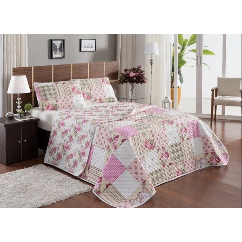 kit colcha casal cobre leito dupla face estampado 2.20x2.40
