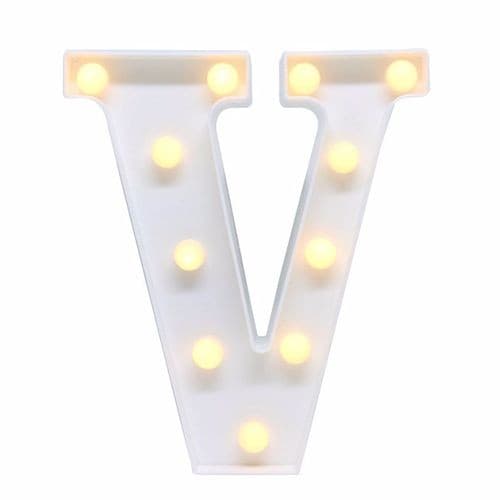 Letra (V) Luminária Decorativa Luminosa Led 3D - Letra 22 cm