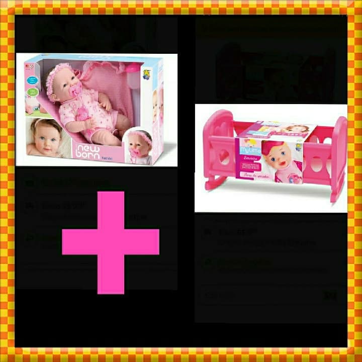 Boneca New Born Faz Xixi Recem Nascida Divertoys + Berço