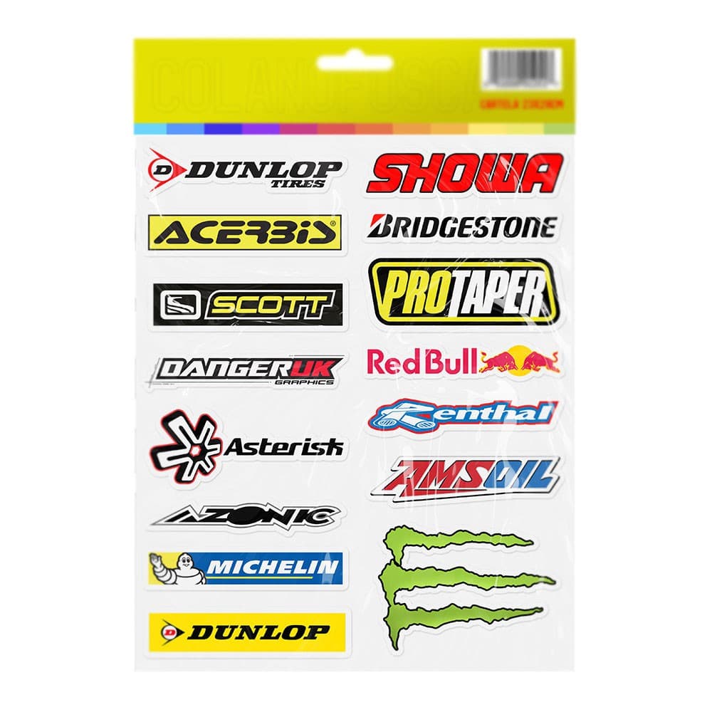Super Cartela De Adesivos Moto Motocross M3