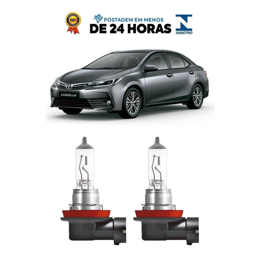 Par Lampada Farol de Milha Toyota Corolla 2018 2019 2020 H11